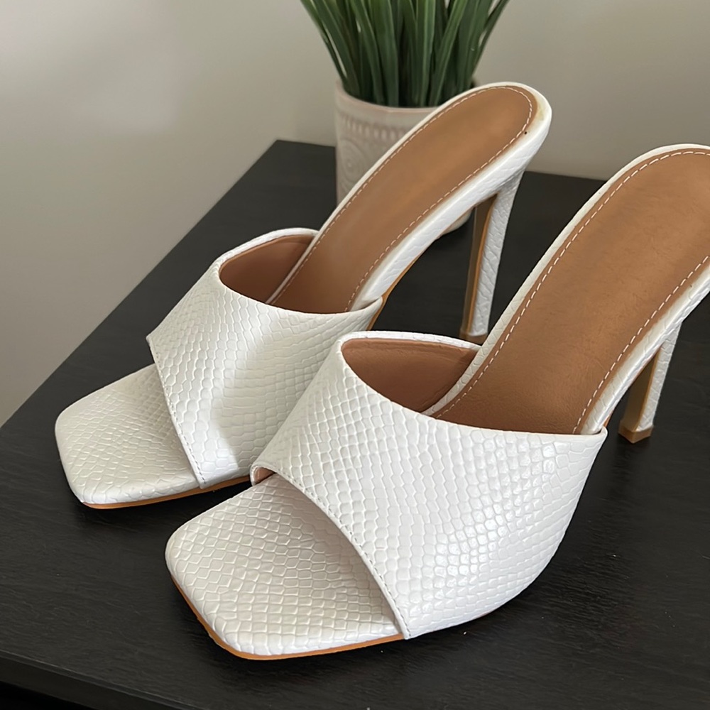 Women’s white heels